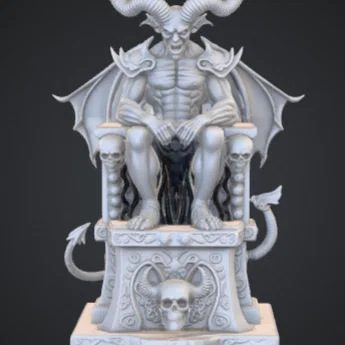 Demon King on Skull Throne – Tượng Dark Fantasy Địa Ngục