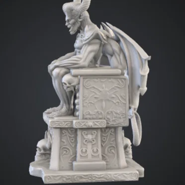 Demon King on Skull Throne – Tượng Dark Fantasy Địa Ngục