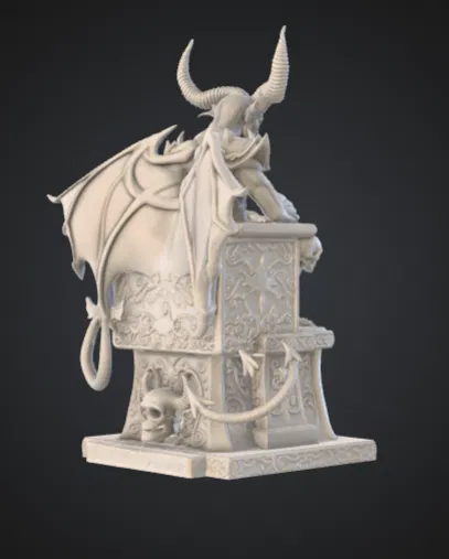 Demon King on Skull Throne – Tượng Dark Fantasy Địa Ngục - Image 3