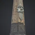 Tháp Obelisk Ai Cập Cổ Đại với Gương mặt Thần hộ mệnh – Mô hình Đền thờ Thần thoại - Thumbnail 3