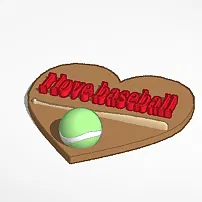 Móc khóa hình trái tim I Love Baseball cực đẹp cho dân thể thao
