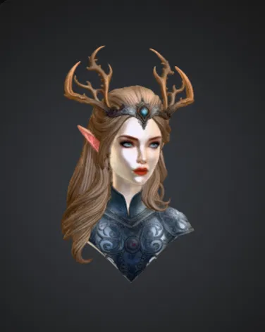 Tượng bán thân Nữ hoàng Elf với Vương miện gạc hươu - Image 1