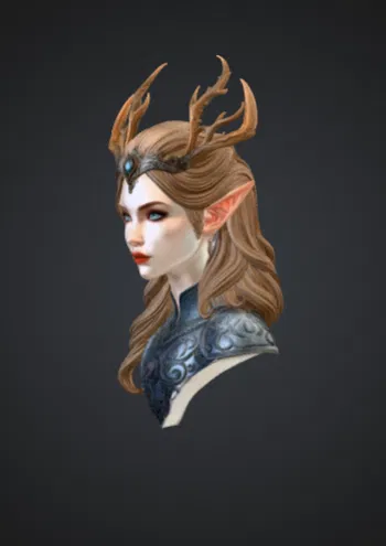 Tượng bán thân Nữ hoàng Elf với Vương miện gạc hươu - Image 2