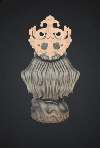 Tượng Bán Thân Vua Biển Cổ Đại Đội Vương Miện - Image 3