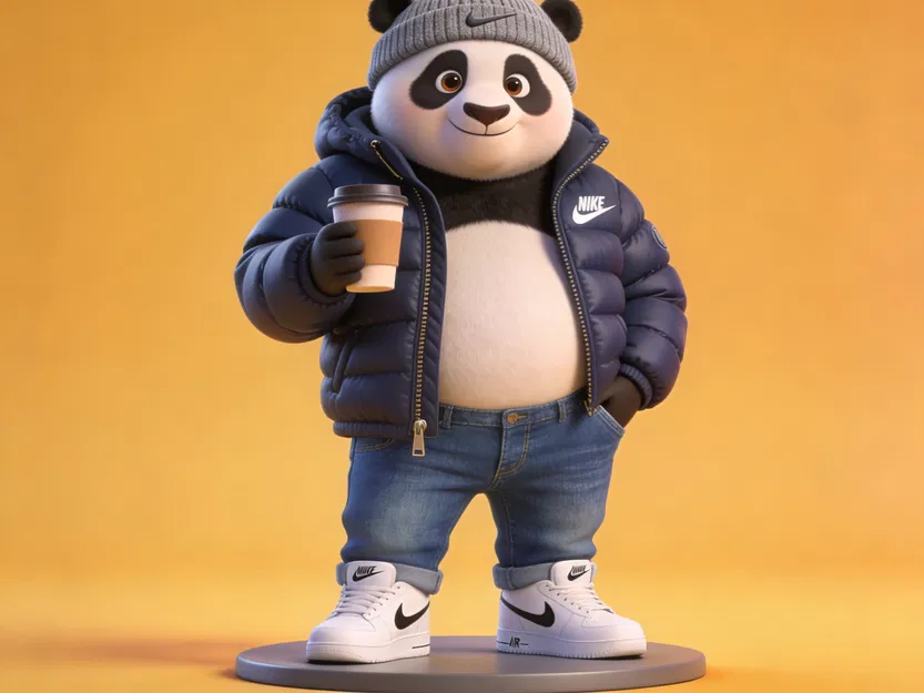 Mô hình gấu trúc Kung Fu Panda phong cách sinh viên — Đồ chơi để bàn / Quà tặng - Image 1