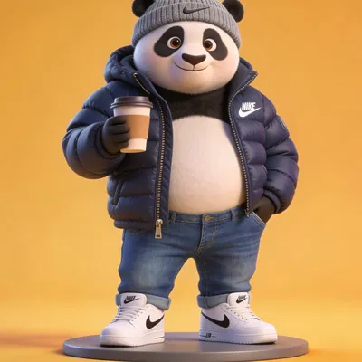 Mô hình gấu trúc Kung Fu Panda phong cách sinh viên — Đồ chơi để bàn / Quà tặng