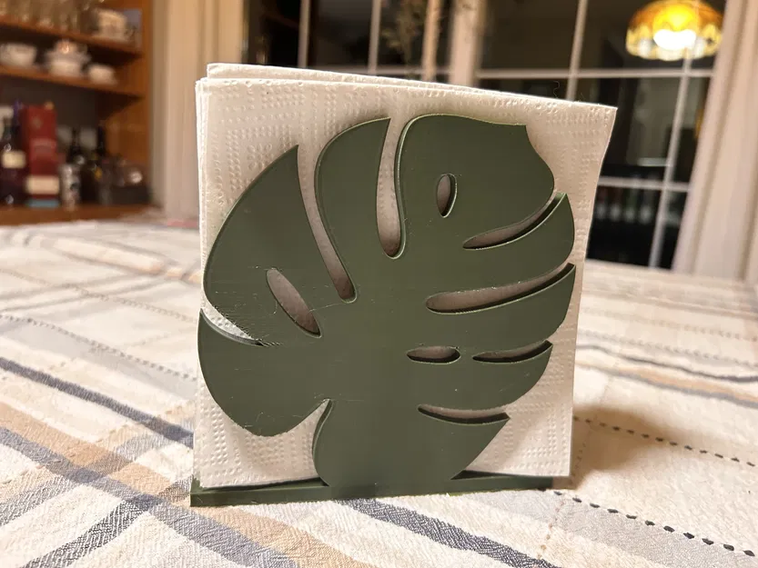 Khay Đựng Khăn Giấy Lá Monstera In 3D Độc Đáo Cho Bàn Ăn - Image 2