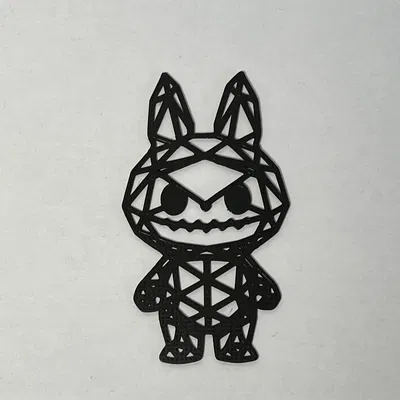 Mẫu in 3D Labubu Wall Art #1 - Tranh treo tường hình học trang trí