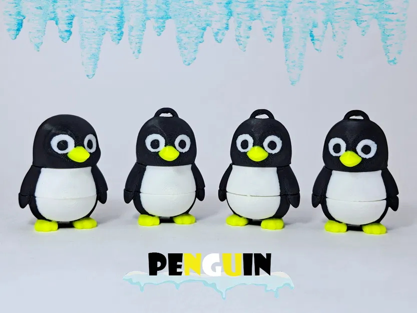 Mô hình chim cánh cụt khớp nối (Articulated Penguin) - Bản có móc khóa - Image 1