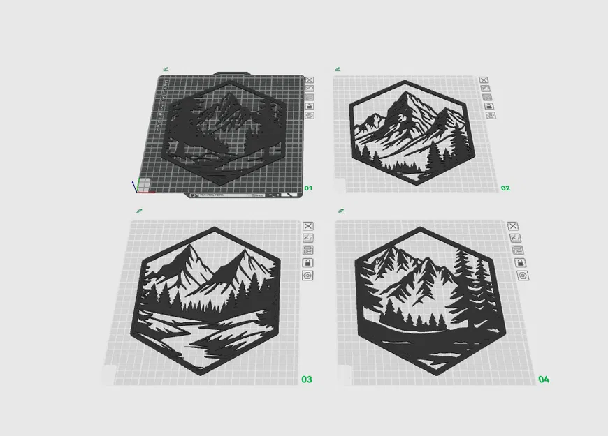 Tranh treo tường nghệ thuật hình lục giác núi non - v2 - Image 4