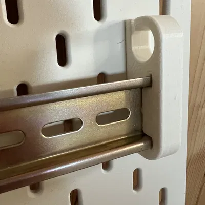 Giá đỡ thanh ray DIN cho bảng Skadis - Phụ kiện DIY thông minh