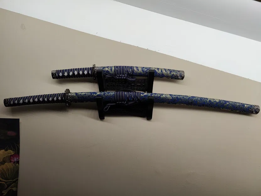Giá treo tường cho Katana và Wakizashi - Thiết kế in 3D phong cách - Image 3