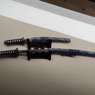 Giá treo tường cho Katana và Wakizashi - Thiết kế in 3D phong cách