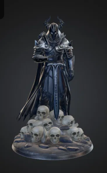 Dark Knight Đứng Trên Đống Đầu Lâu – Chiến Binh Gothic Fantasy - Image 1