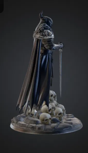 Dark Knight Đứng Trên Đống Đầu Lâu – Chiến Binh Gothic Fantasy - Image 2