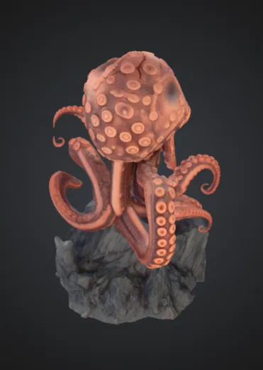 Tượng Bạch Tuộc Kraken Khổng Lồ Trên Đá – Quái Vật Đại Dương - Image 2