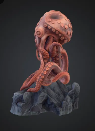 Tượng Bạch Tuộc Kraken Khổng Lồ Trên Đá – Quái Vật Đại Dương - Image 3