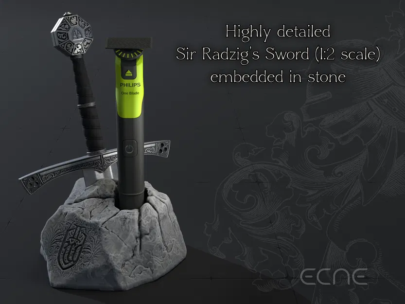 Kiếm của Ngài Radzig cắm trên đá (Đế cắm Philips OneBlade) - Image 1