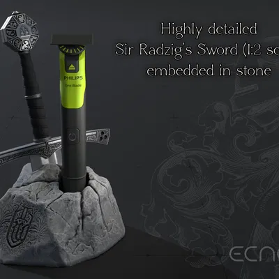 Kiếm của Ngài Radzig cắm trên đá (Đế cắm Philips OneBlade)