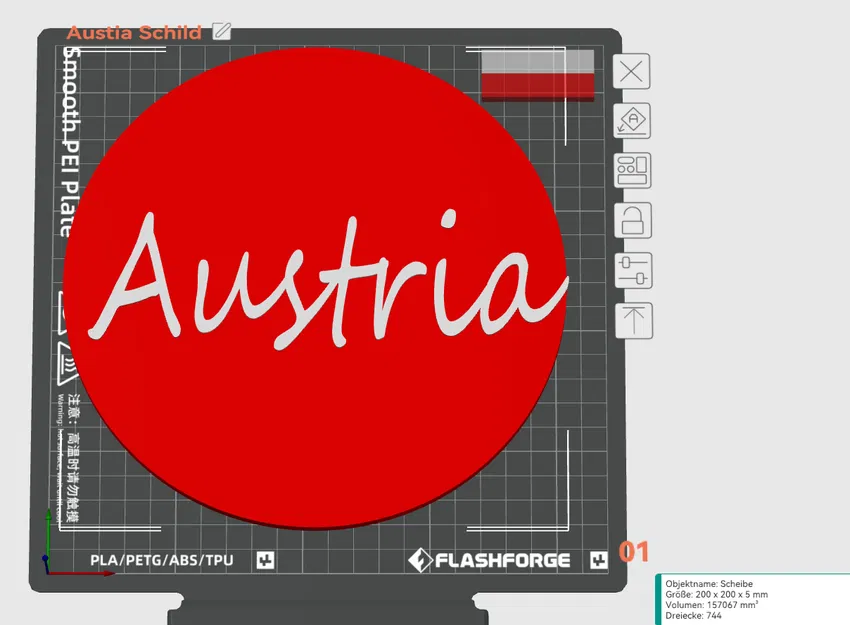 Biển trang trí treo tường Austria - File in 3D chất lượng cao - Image 1