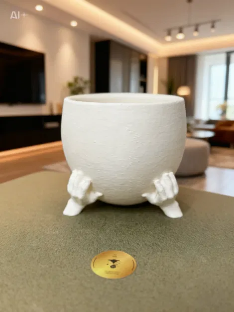 Chậu cây trang trí 3D thiết kế hình bàn tay đỡ độc đáo - Image 1