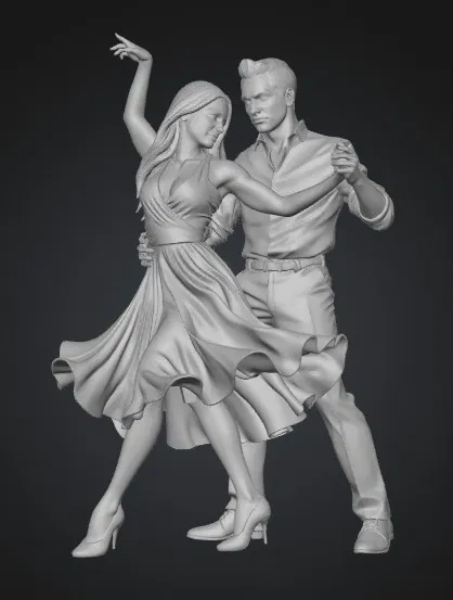 Mô hình 3D cặp đôi khiêu vũ Sunset Tango - Tác phẩm nghệ thuật tinh tế - Image 1