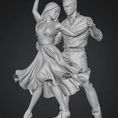 Mô hình 3D cặp đôi khiêu vũ Sunset Tango - Tác phẩm nghệ thuật tinh tế