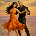 Mô hình 3D cặp đôi khiêu vũ Sunset Tango - Tác phẩm nghệ thuật tinh tế - Thumbnail 2
