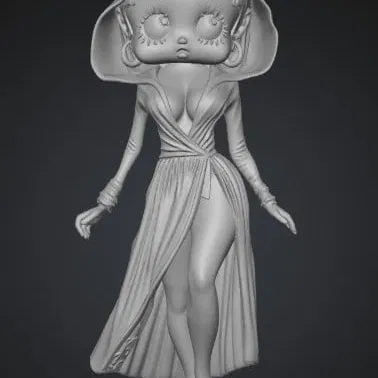Mô hình in 3D Betty Boop trong chiếc áo choàng trắng thanh lịch