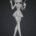 Mô hình 3D Betty Boop trong bộ váy trắng tinh tế để in ấn - Thumbnail 1
