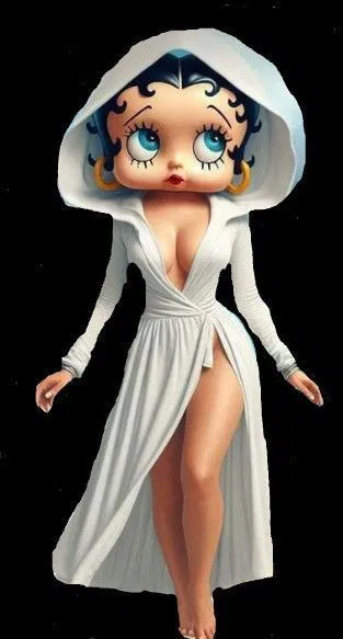 Mô hình in 3D Betty Boop trong chiếc áo choàng trắng thanh lịch - Image 2