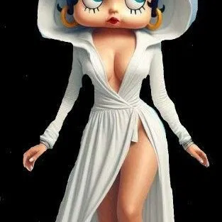 Mô hình in 3D Betty Boop trong chiếc áo choàng trắng thanh lịch