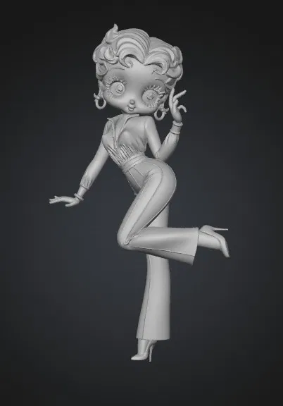 Mô hình 3D Betty Boop trong trang phục Denim cực chất - Image 1