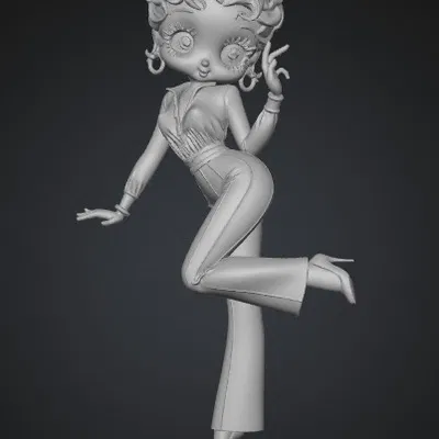 Mô hình 3D Betty Boop trong trang phục Denim cực chất