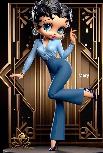 Mô hình 3D Betty Boop trong trang phục Denim cực chất - Image 2