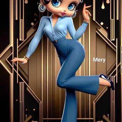 Mô hình 3D Betty Boop trong trang phục Denim cực chất