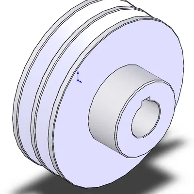 Mẫu 3D Puly Động Cơ (Motor Pulley) Rãnh Đôi Chất Lượng Cao