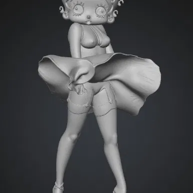 Mô hình 3D nhân vật Betty Boop trong chiếc váy trắng cổ điển