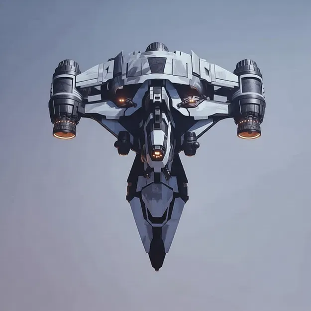 Mô hình Tàu Vũ Trụ Tương Lai (Futuristic Spaceship) in 3D ấn tượng - Image 1