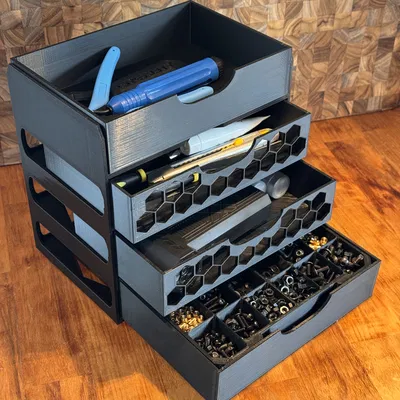 Kệ lưu trữ đa năng tích hợp ngăn kéo cho linh kiện và dụng cụ