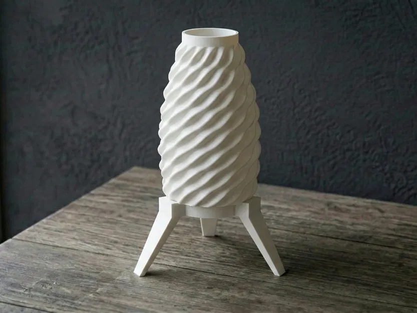 Chao đèn xoắn ốc theo thuật toán - Đèn bàn với chân đế hiện đại - Image 2