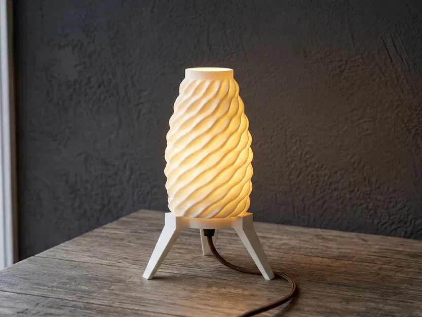 Chao đèn xoắn ốc theo thuật toán - Đèn bàn với chân đế hiện đại - Image 3