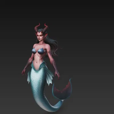 Mô hình nàng tiên cá quỷ Demonic Siren 3D độc đáo để sưu tầm
