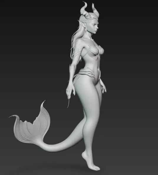 Mô hình 3D nàng Siren biến hình ma mị dành cho tín đồ Fantasy - Image 3