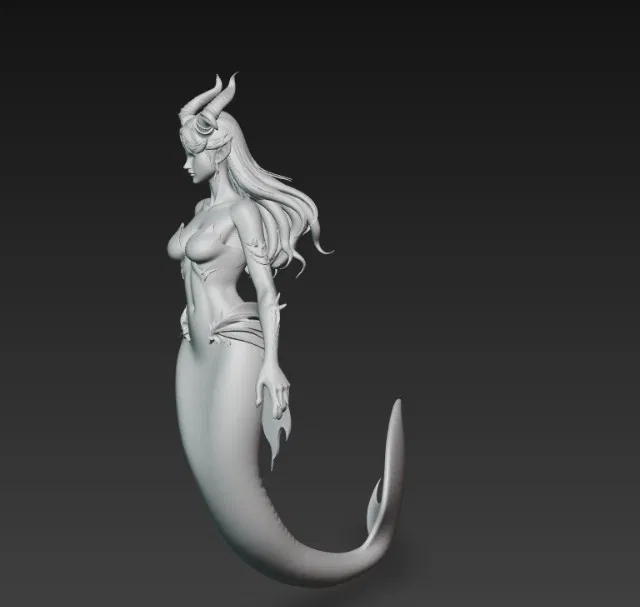 Mô hình 3D nàng tiên cá quỷ (Woman Mermaid Demon) tinh xảo - Image 2