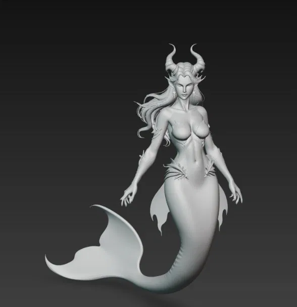 Mô hình 3D nàng tiên cá quỷ (Woman Mermaid Demon) tinh xảo - Image 3