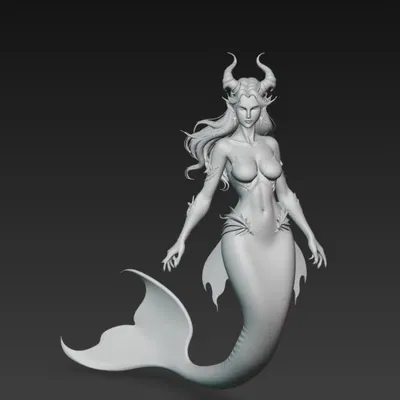 Mô hình 3D nàng tiên cá quỷ (Woman Mermaid Demon) tinh xảo