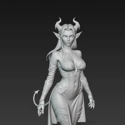 Mô hình Bust Nữ Yêu Tinh Ác Quỷ (Demon Elf Woman) in 3D đẹp mắt