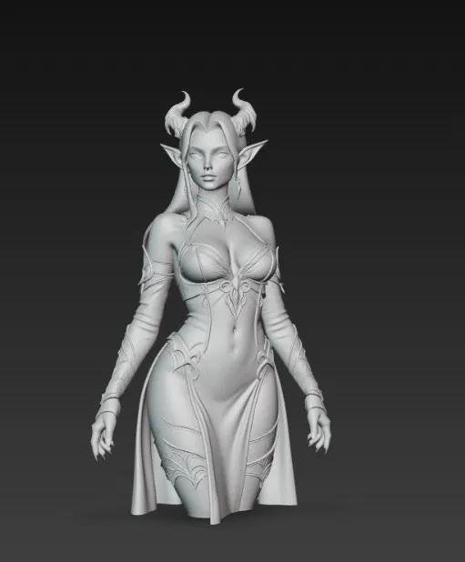 Mô hình Bust Nữ Yêu Tinh Ác Quỷ (Demon Elf Woman) in 3D đẹp mắt - Image 5