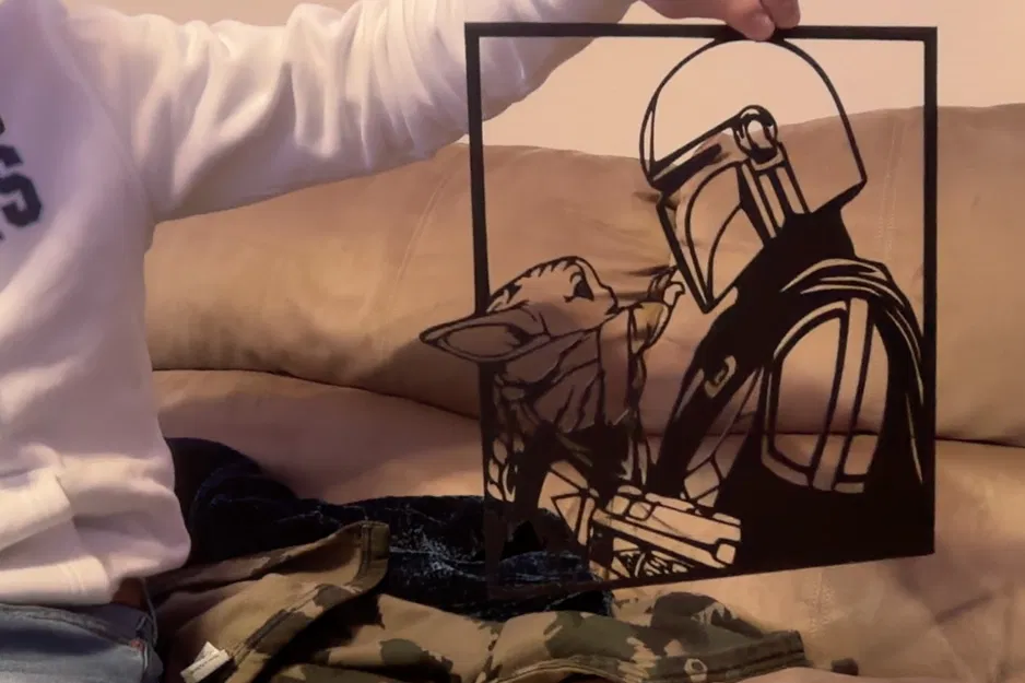 Tranh treo tường 3D Mandalorian và Grogu cực đẹp cho fan Star Wars - Image 1